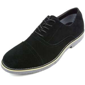 Alpine Swiss Aston Men's Dress shoes Cap Toe Lace Suede Leather Black Size 10
